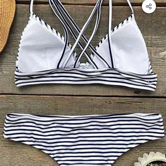 2pc Stripe Swim Suit - Picture 4 of 5